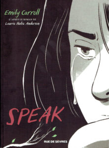 Affiche du livre speak traitant le thème des violences sexuelles